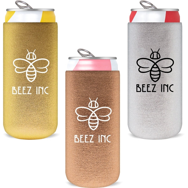 12 oz Slim Metallic Neoprene Can Cooler