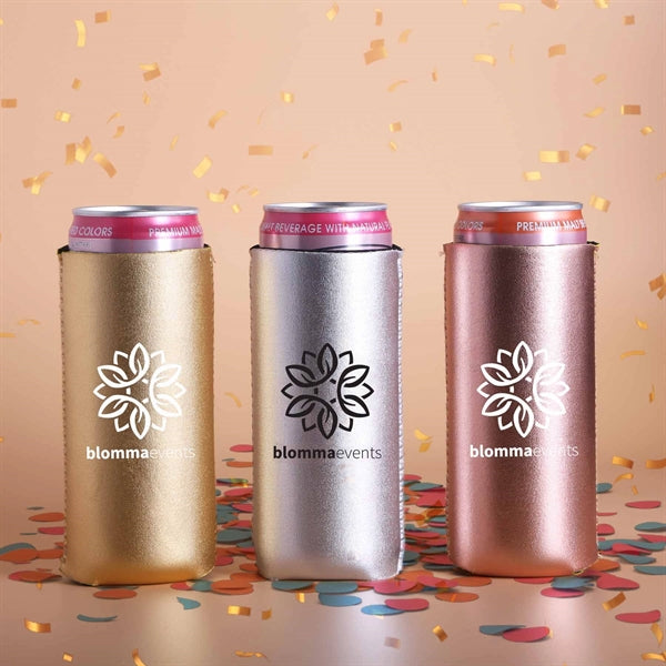 12 oz Slim Metallic Neoprene Can Cooler