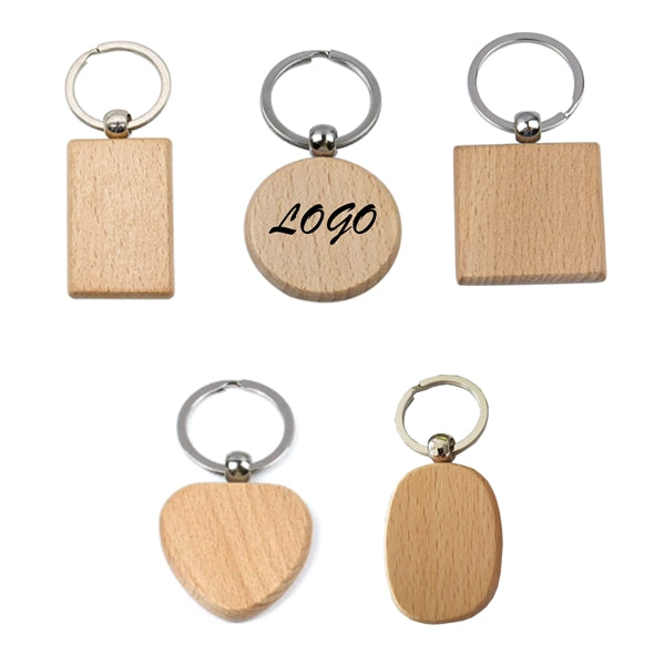 Wood Keychain Blank Wooden Ring Key Tag