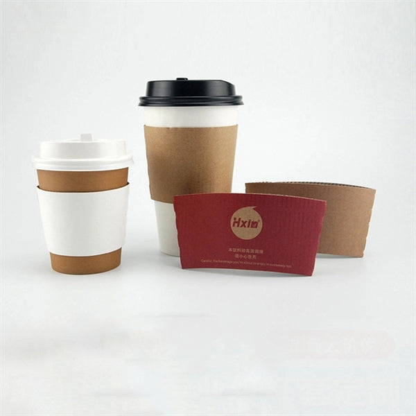 Corrugated paper anti scalding cup cover 8-16oz