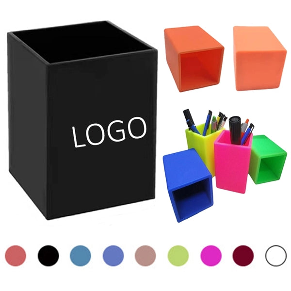 Square Soft Silicone Pen Holder
