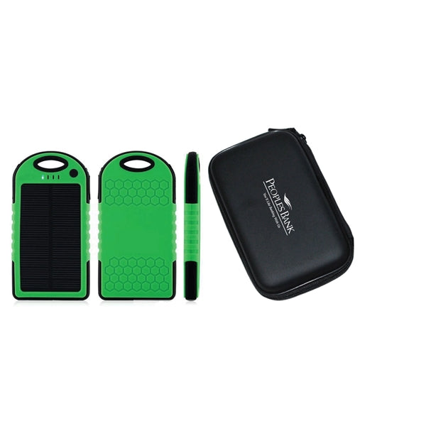 Portable Solar Charger Power Bank Travel Gift Set 5000mah