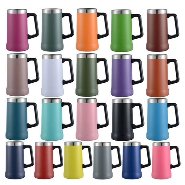 24oz Stainless Steel Beer Mug Stein Tumbler with Handle