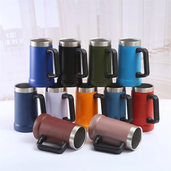 24oz Stainless Steel Beer Mug Stein Tumbler with Handle