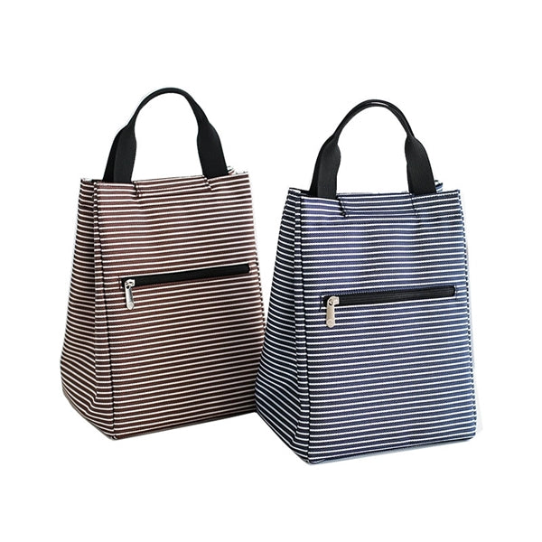 Striped Insulated Lunch/Cooler Tote Bag