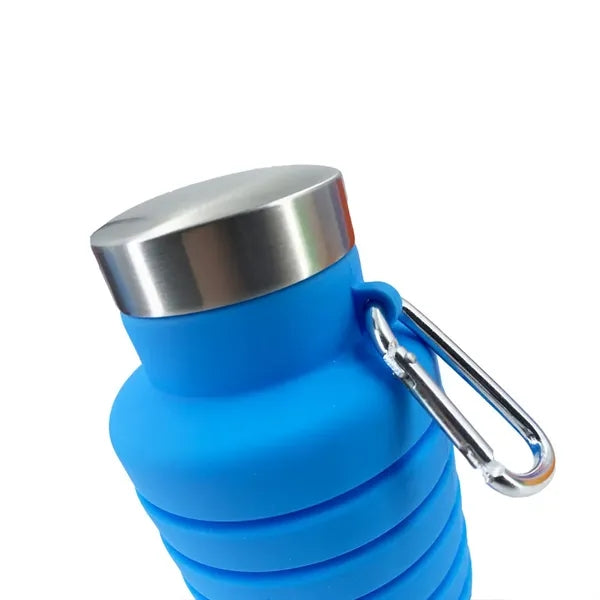 Silicone 17oz Folding Collapsible Travel Sports Water Bottle