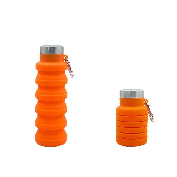 Silicone 17oz Folding Collapsible Travel Sports Water Bottle