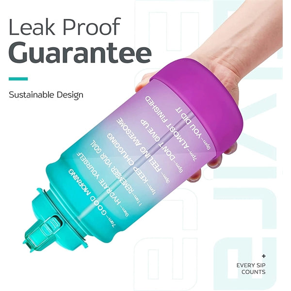 One Gallon Motivational Time Marker Water Bottle with Straw