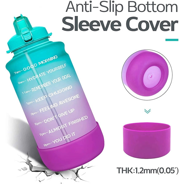 One Gallon Motivational Time Marker Water Bottle with Straw