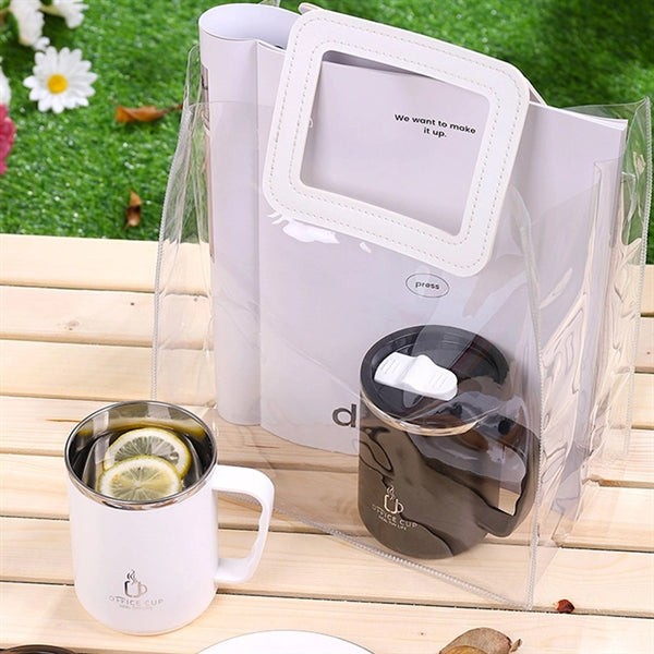 17oz Stainless Steel Coffee Mug with Sliding Lid and Handle