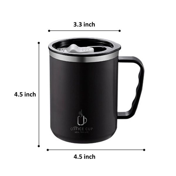 17oz Stainless Steel Coffee Mug with Sliding Lid and Handle
