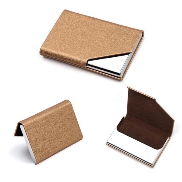 Metal PU Leather Business Card Holder