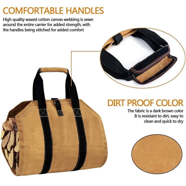 Large Capacity Firewood Carrier Bag