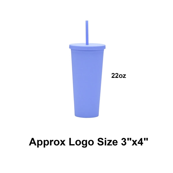22Oz Pastel Colored Acrylic Cups With Lids And Straws