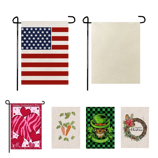 Double Sided Flax Garden Flag