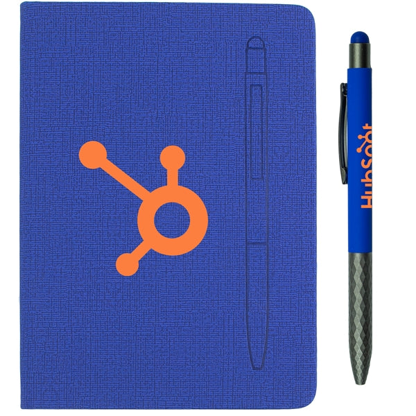 7.5" X 6-5/8" Notebook with Soft Touch Aluminum Pen