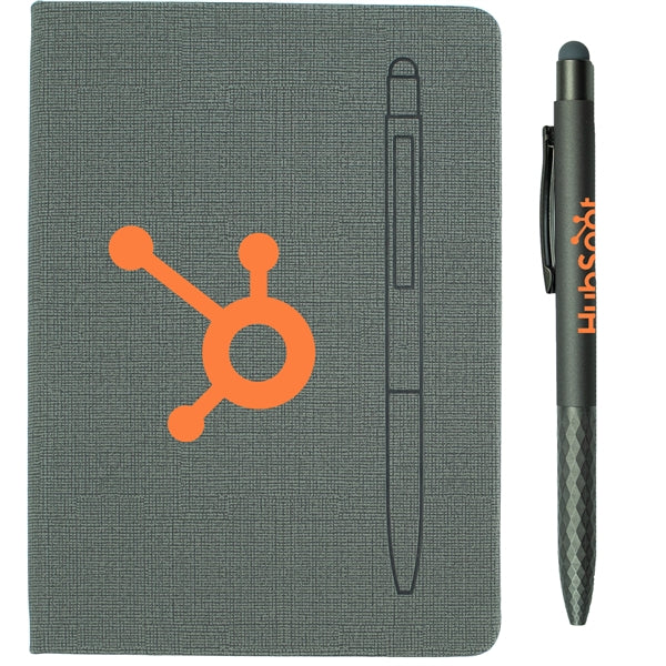 7.5" X 6-5/8" Notebook with Soft Touch Aluminum Pen