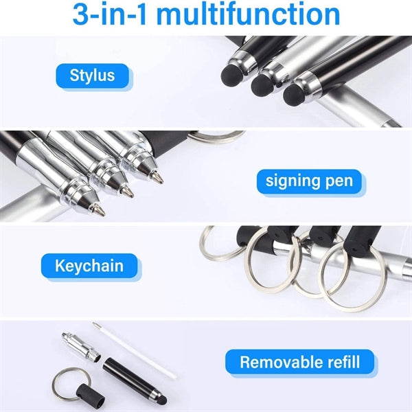 Multifunction Mini Stylus Pen with Loop Keychain