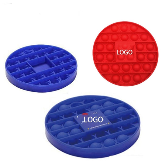 Round Silicone Bubble Stress Reliever Center Logo