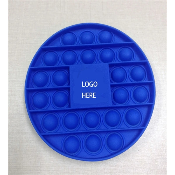 Round Silicone Bubble Stress Reliever Center Logo