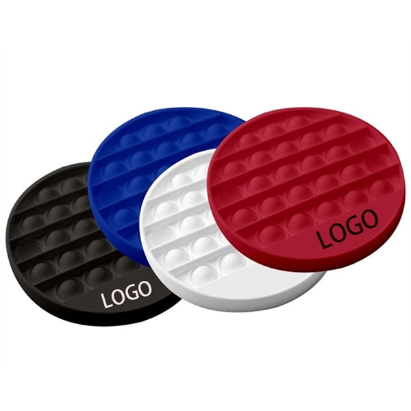 Round Silicone Press Bubble Stress Reliever Center Logo