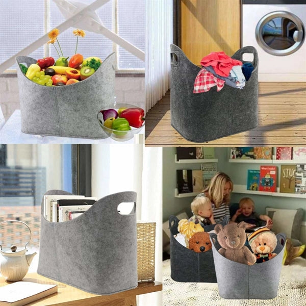 Felt Foldable Laundry Basket Bucket Multi Storage Bin