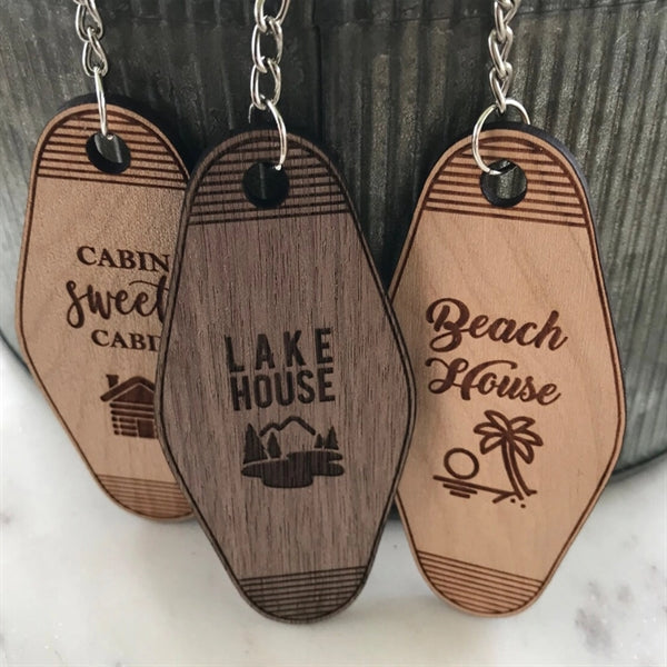 Wooden Hotel Keychain Tag
