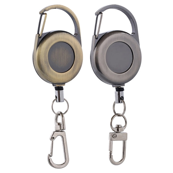 Metal Zinc Alloy Round Badge Reel w/ Keyring