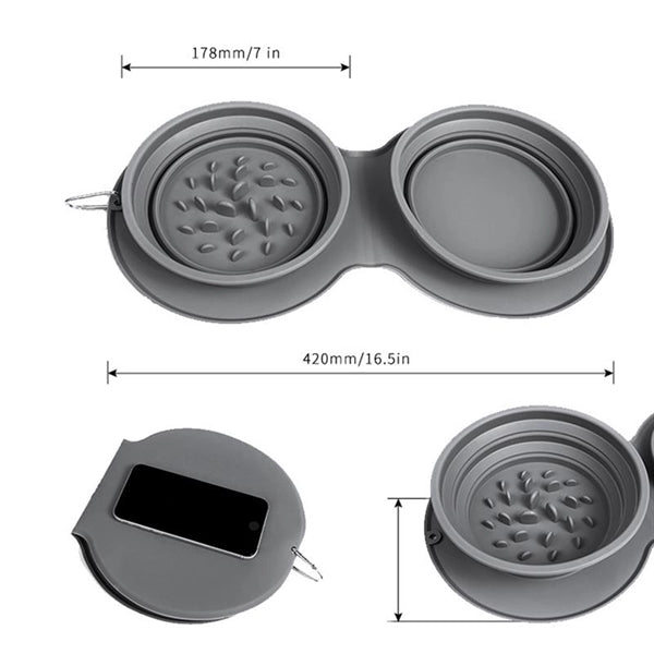 Double Collapsible Dog Bowl
