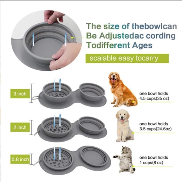 Double Collapsible Dog Bowl