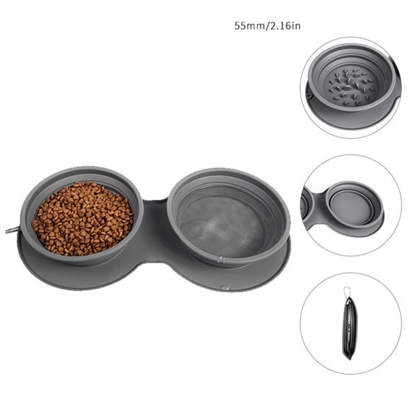 Double Collapsible Dog Bowl