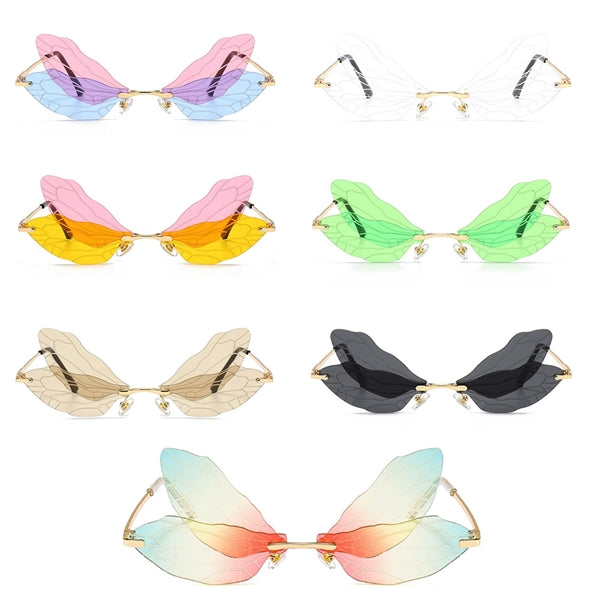 Dragonfly Wings Shape Sunglasses Party Irregular Shades