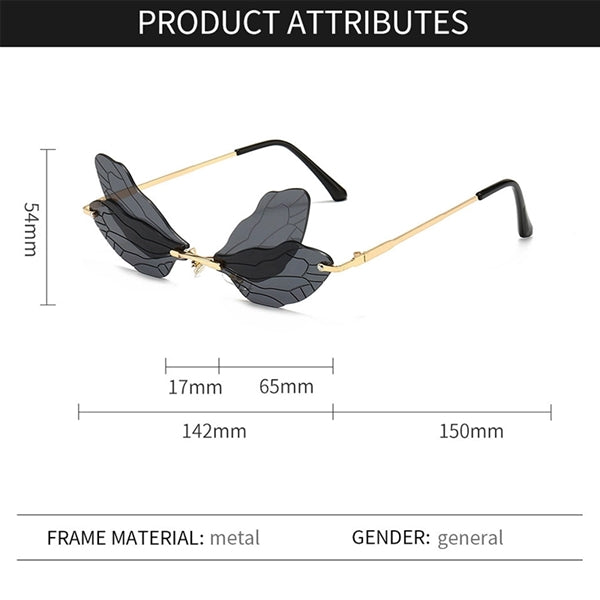Dragonfly Wings Shape Sunglasses Party Irregular Shades