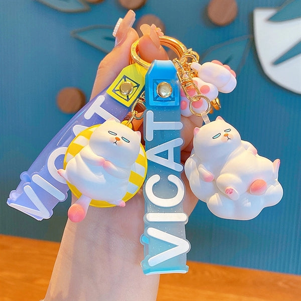 Cute Cat Gift Keychains Backpack Charms Cartoon Car Key Ring