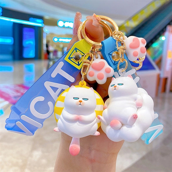 Cute Cat Gift Keychains Backpack Charms Cartoon Car Key Ring