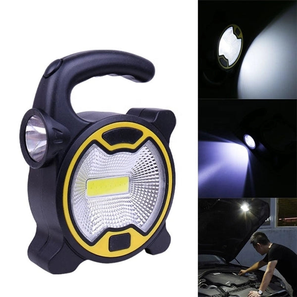 2 in 1 Portable Handle COB Work & Camping Lamp Flashligh