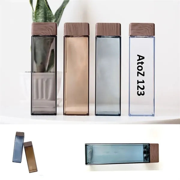 Water Bottle with Wood Pattern Lid