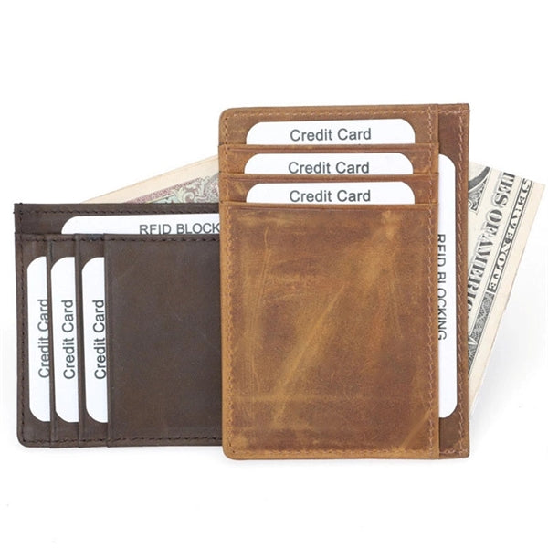 RFID Front Pocket Minimalist Blocking Leather Slim Wallet