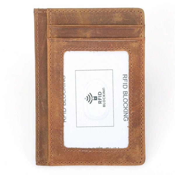 RFID Front Pocket Minimalist Blocking Leather Slim Wallet