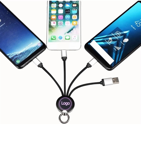 Led Light Color 3 In 1 Cable Keychain