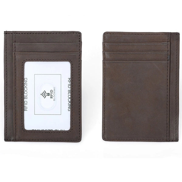 RFID Front Pocket Minimalist Blocking Leather Slim Wallet
