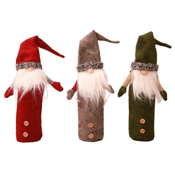Christmas Gnomes Wine Bottle Cover Tomte Table Decor