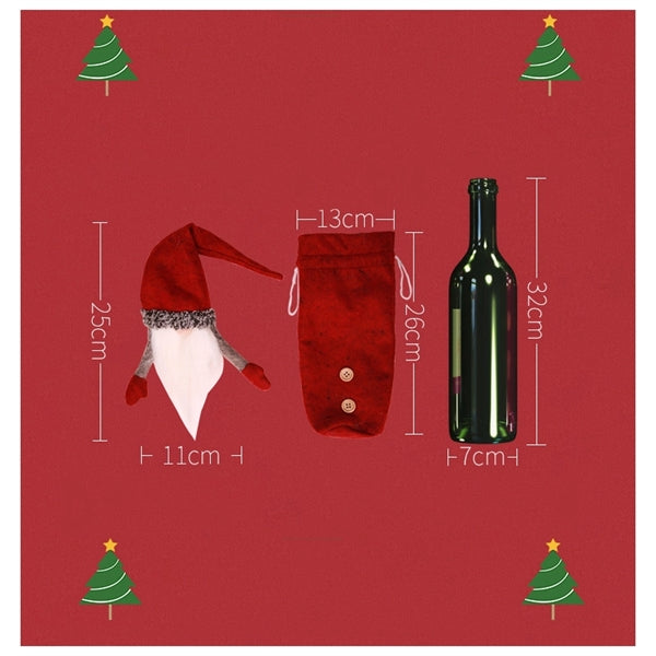 Christmas Gnomes Wine Bottle Cover Tomte Table Decor