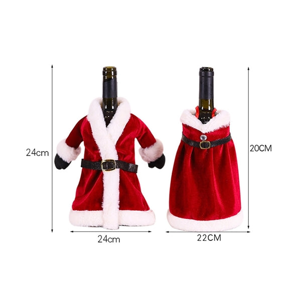 Christmas Santa Claus Wine Bottle Cover Table Dinner Decor