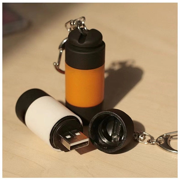 Mini Keychain Pocket Torch USB Rechargeable LED Flashlight