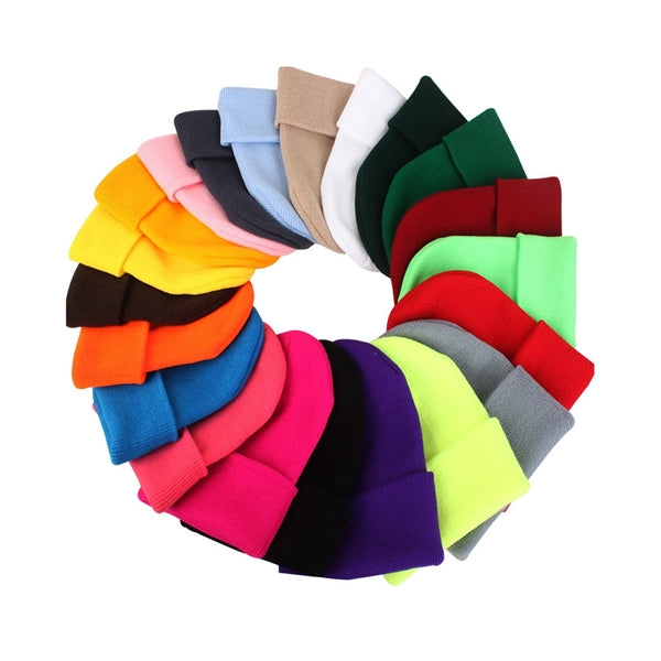 Classic Cuff Beanie Embroidered Knitted Hat