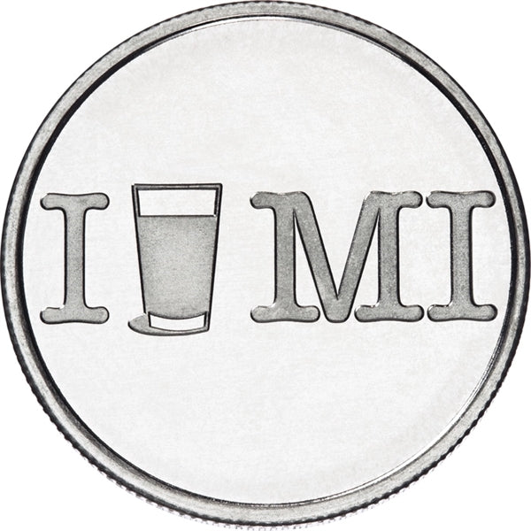 Aluminum coin - natural silver color