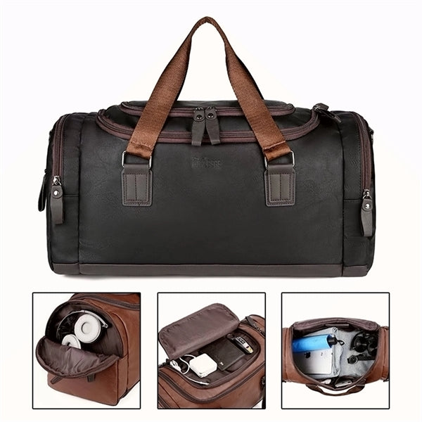 Large Pu Leather Travel Duffel Bag