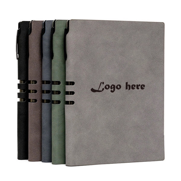 A5 Soft Leather Retro Notebook With Pen Cover