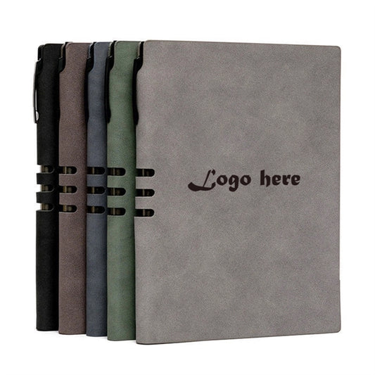 A5 Soft Leather Retro Notebook With Pen Cover